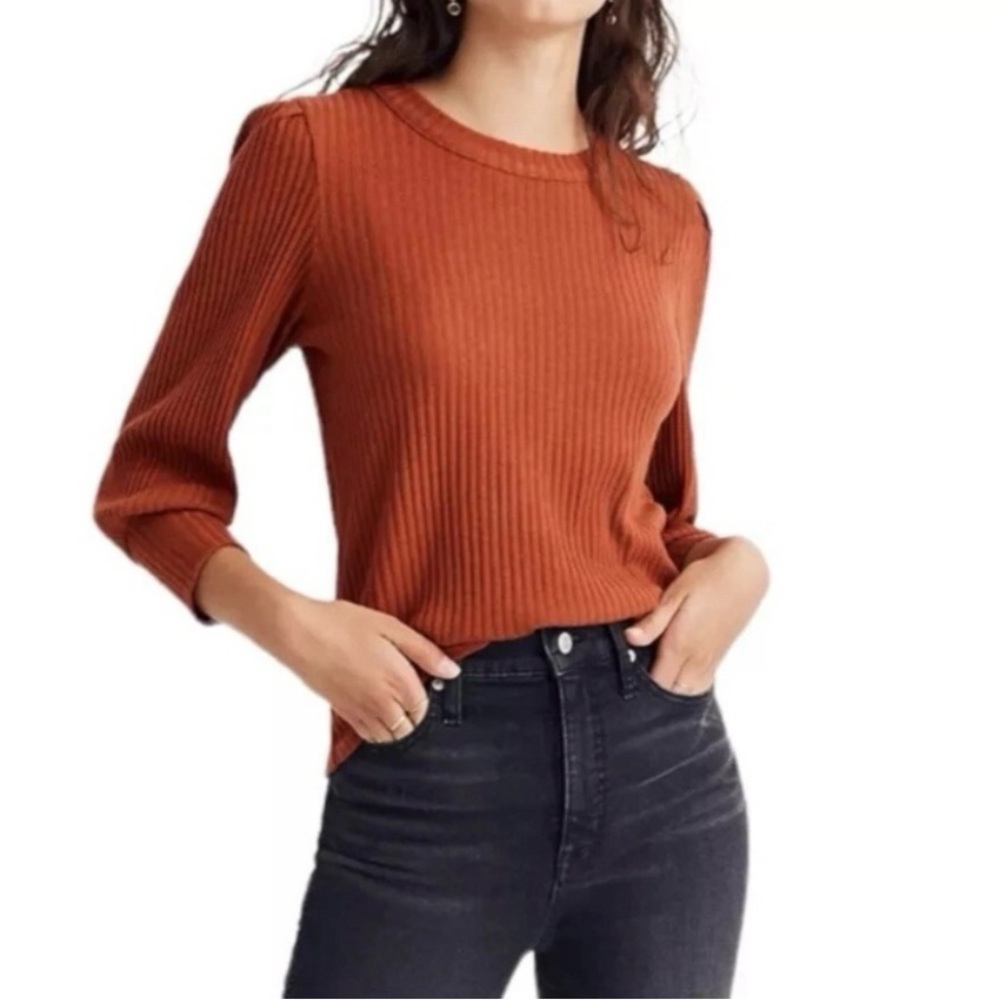 Madewell Burnt Orange Ribbed Knit